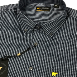 Callaway Jack Nicklaus Black Label By Perry Ellis Mini Plaid Button Down Shirts -Par Ready Shop 2ColorsMiniPlaid ClassicNavy1