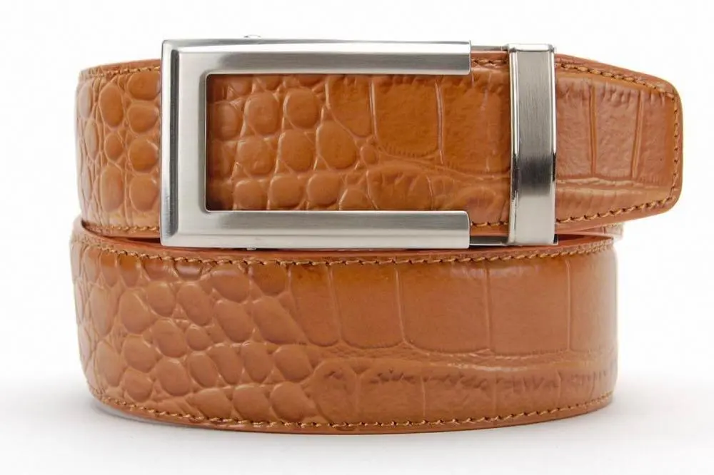 NexBelt Artemis Brushed Nickel Buckle PreciseFit W/ Alligator Dress Belt 7 NexBelt Artemis Brushed Nickel Buckle PreciseFit W/ Alligator Dress Belt - Image 5