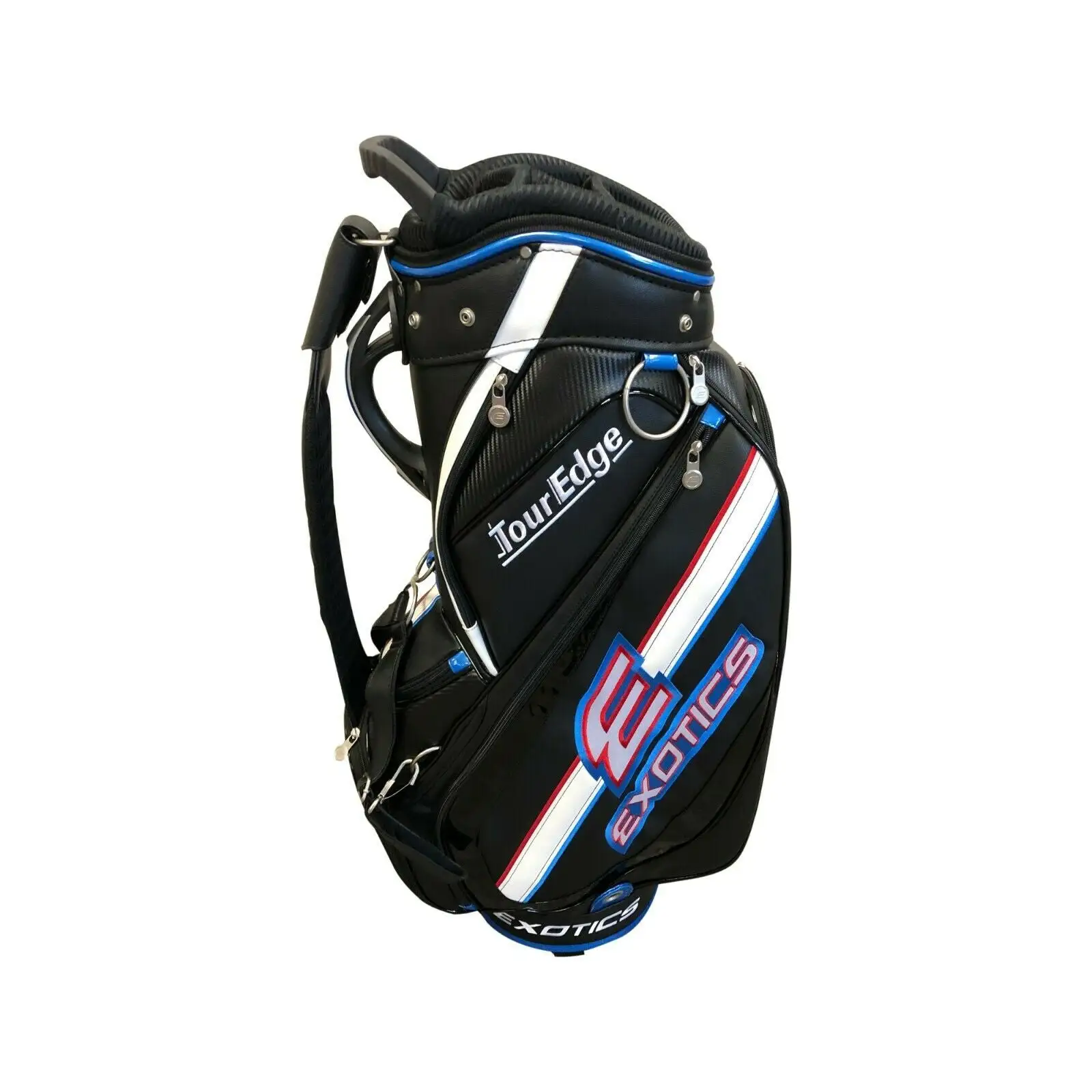 Tour Edge Exotics CBX 119 Staff Bag Black Blue 4-Way Divided 3 Tour Edge Exotics CBX 119 Staff Bag Black Blue 4-Way Divided