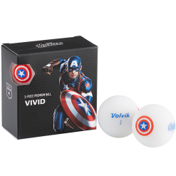 Volvik Marvel Character Golf Ball 4 Pack -Par Ready Shop Captain America Square