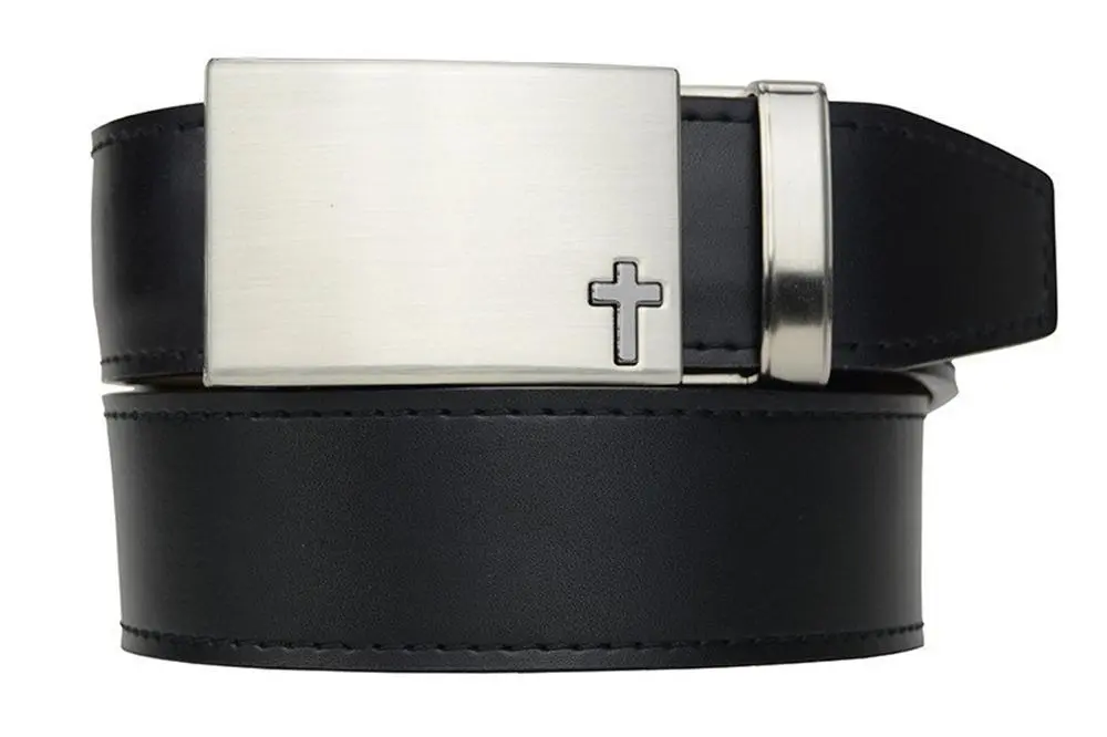 NexBelt Faith Series Classic Cross Nickel Finish With Gunmetal Cross 8 NexBelt Faith Series Classic Cross Nickel Finish With Gunmetal Cross - Image 6